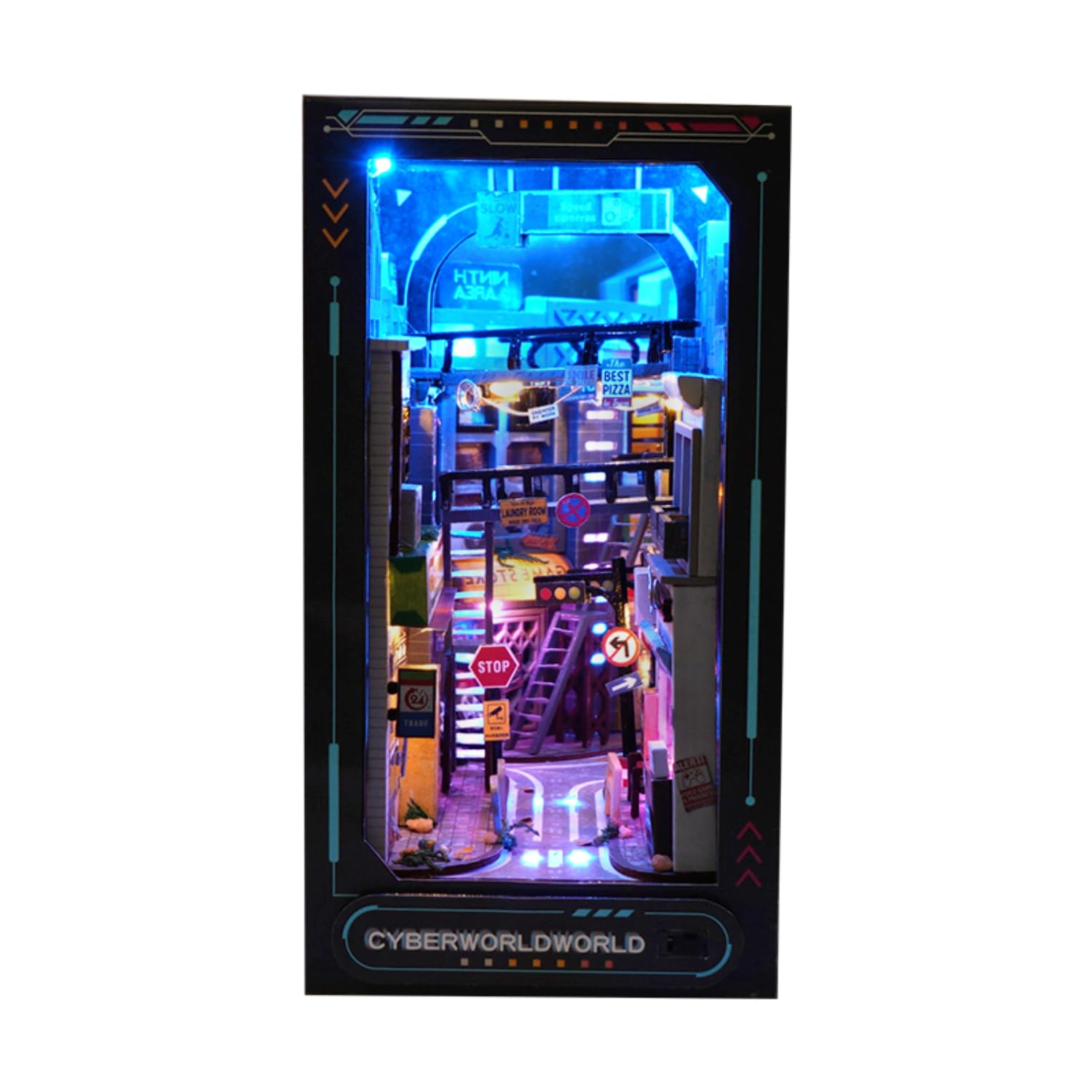 DIY Miniature Book Nook Dollhouse Room Kit for Teens and Adults-Future World