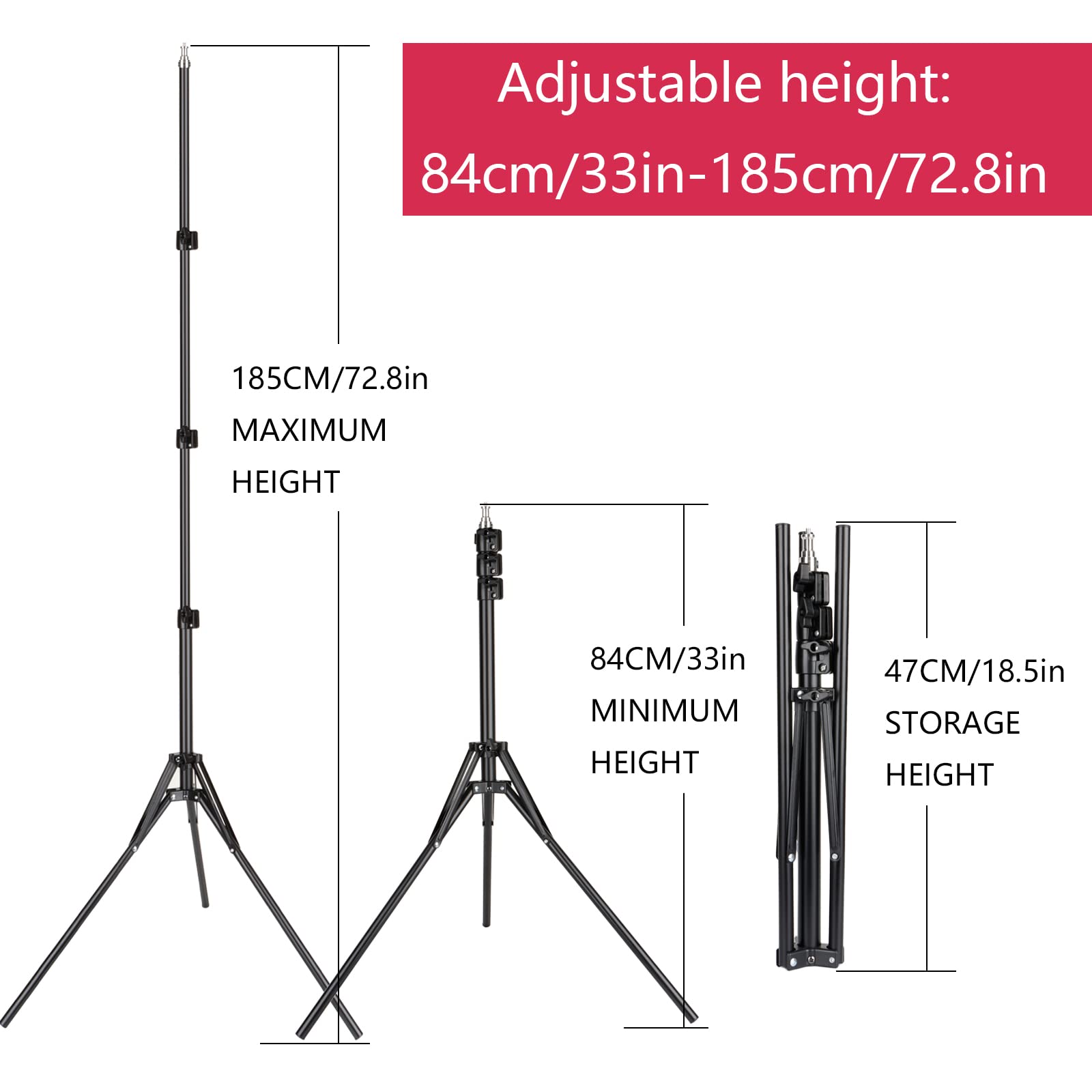 Tripod 3366 hauteur Max. 135cm / 53 inch support de trépied de