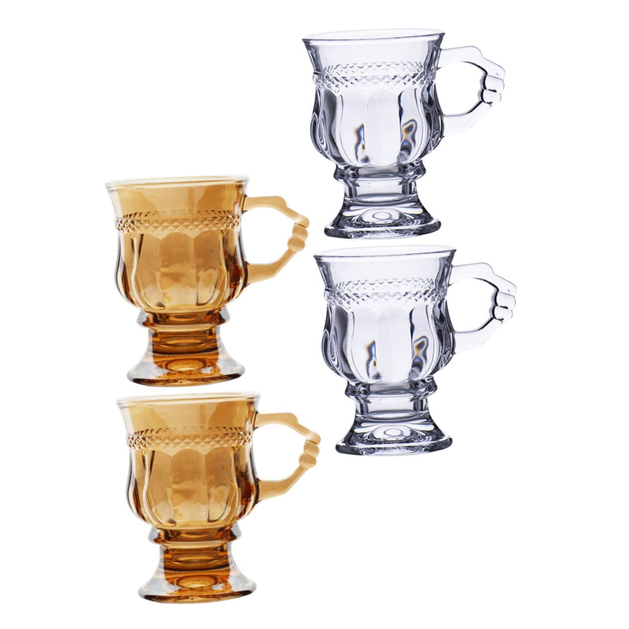 Zerodeko 4pezzi Eleganti Calici Per Vino Con Manico Design Vintage Per Occasioni Speciali e Feste Di Bicchieri Eleganti Per Vino e Cocktail