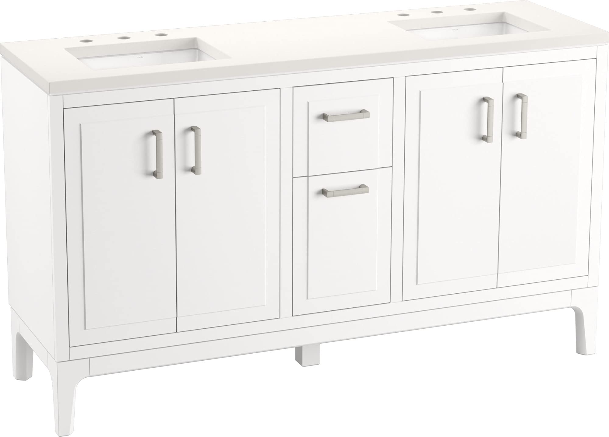 KOHLER 33555-ASB-0 Seer 60" Bathroom Vanity Cabinet with Sinks and ...
