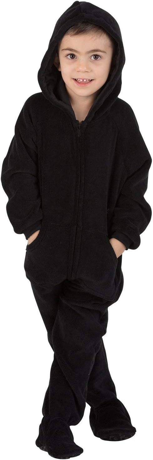 Footed Pajamas - Jet Black Toddler Hoodie Chenille One Piece - Toddler - Large (Fits 3'4-3'6")