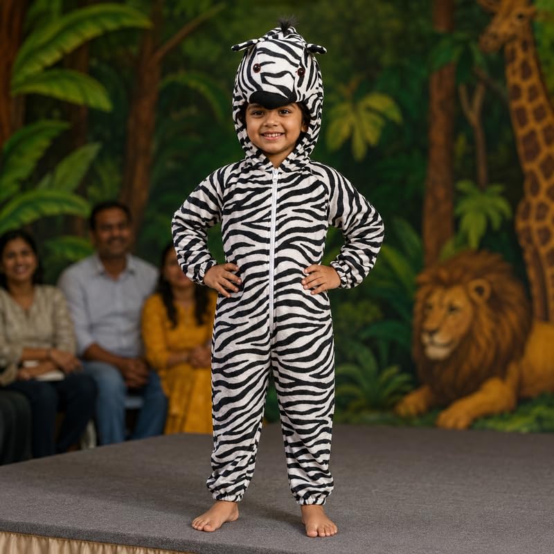 Image of Animal Costume for Kids | Plush Fancy Dress Costume for Boys & Girls |School Fancy Dress, Annual Day, Jungle Theme, Role Play, Halloween & Birthday Party