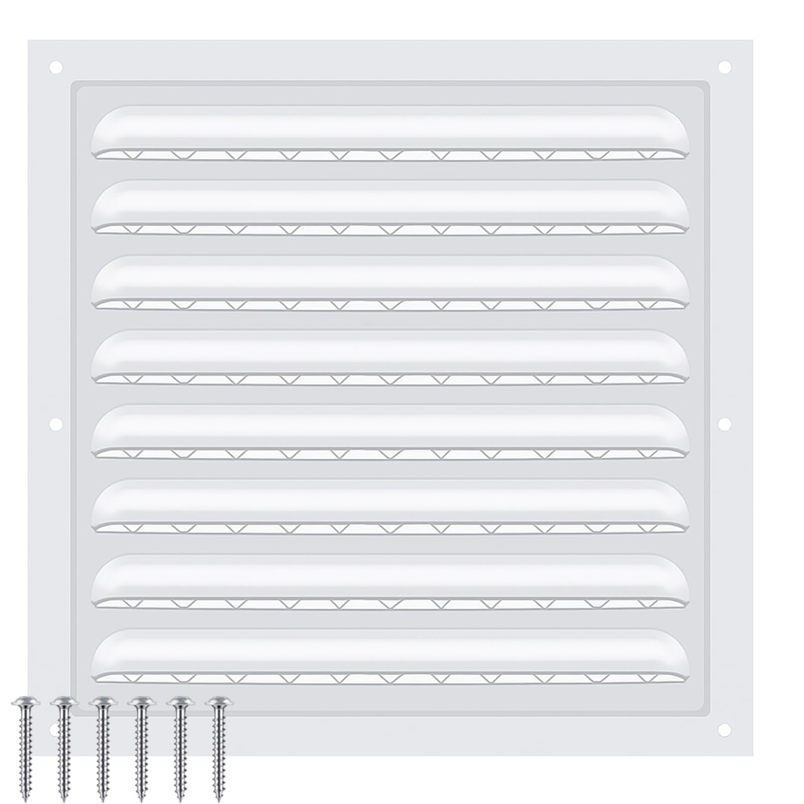 1 Pcs 10 x 10 Inch Aluminum Gable Vents Attic Vents Metal Gable Wall Shed Vent with Screw and Screen Mesh, Square Return Louver Grille for Ventilation Exterior Door House Attic Garage Ceiling