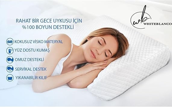 Whiteblanco Helen Orthopedic Pillow Visco Pillow Neck Pillow Orthopedic Neck Pillow