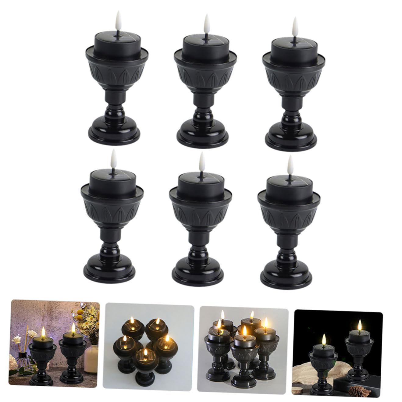 SUPVOX 6 Pezzi Tealight LED Ricaricabili Fiamma Lampade da Impermeabili per Esterni Candele Sicure e Resistenti per Decorazioni e Atmosfera Accogliente