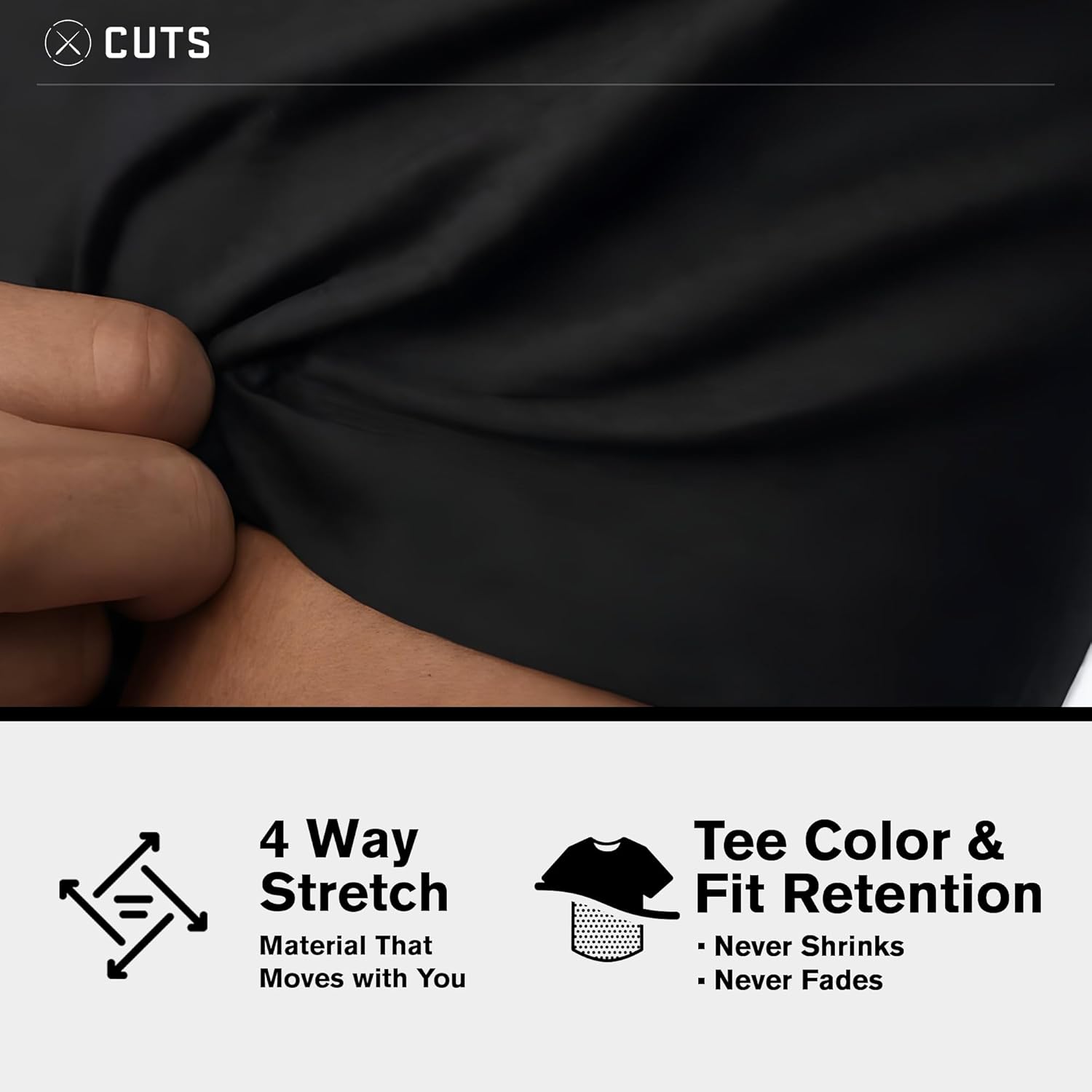 Cuts Clothing Men's Premium AO Crew Neck Casual Short Sleeve T-Shirt | Classic Elongated Hem | PYCA Pro Soft Fabric - Image 4