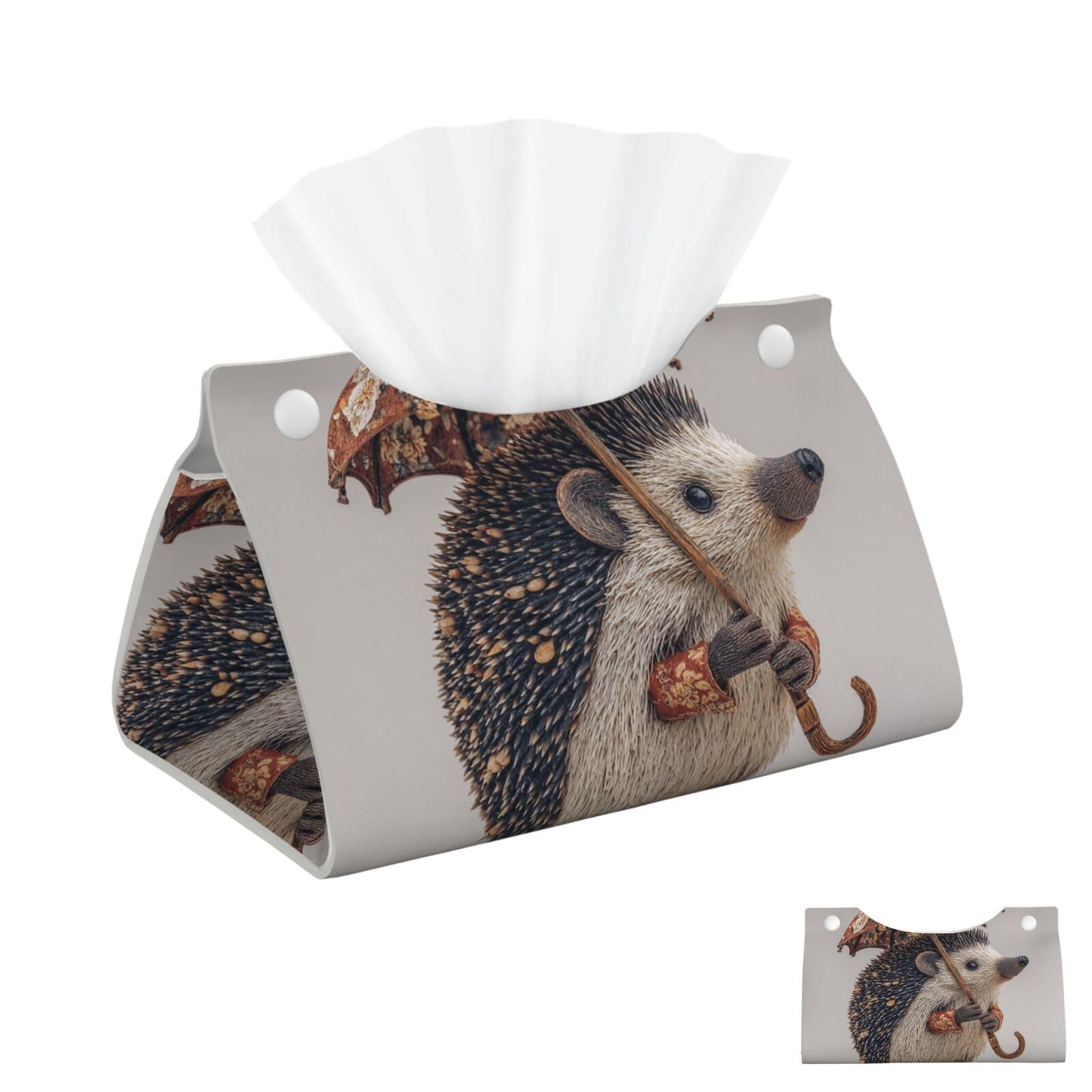 Hedgehog With Umbrella Tissue Box Cover Square Cube Boxes