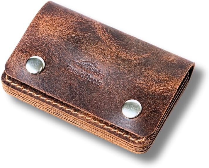 Rustic RootsGrain Leather Wallet Slim and Compact Design for Credit/Debit/Business Card Holder Wallet for Men and Women (Dark Brown)
