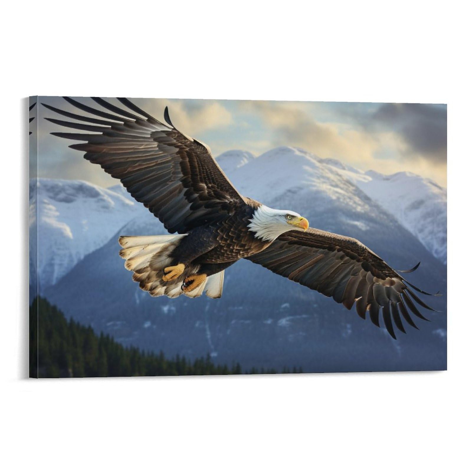 Foccar Frame-Beautiful Eagle Beautiful Eagle Canvas Wall Art Mountain Bird Modern Cool Animal Posters Wall Decor Painting Art For Home Room Artwork
