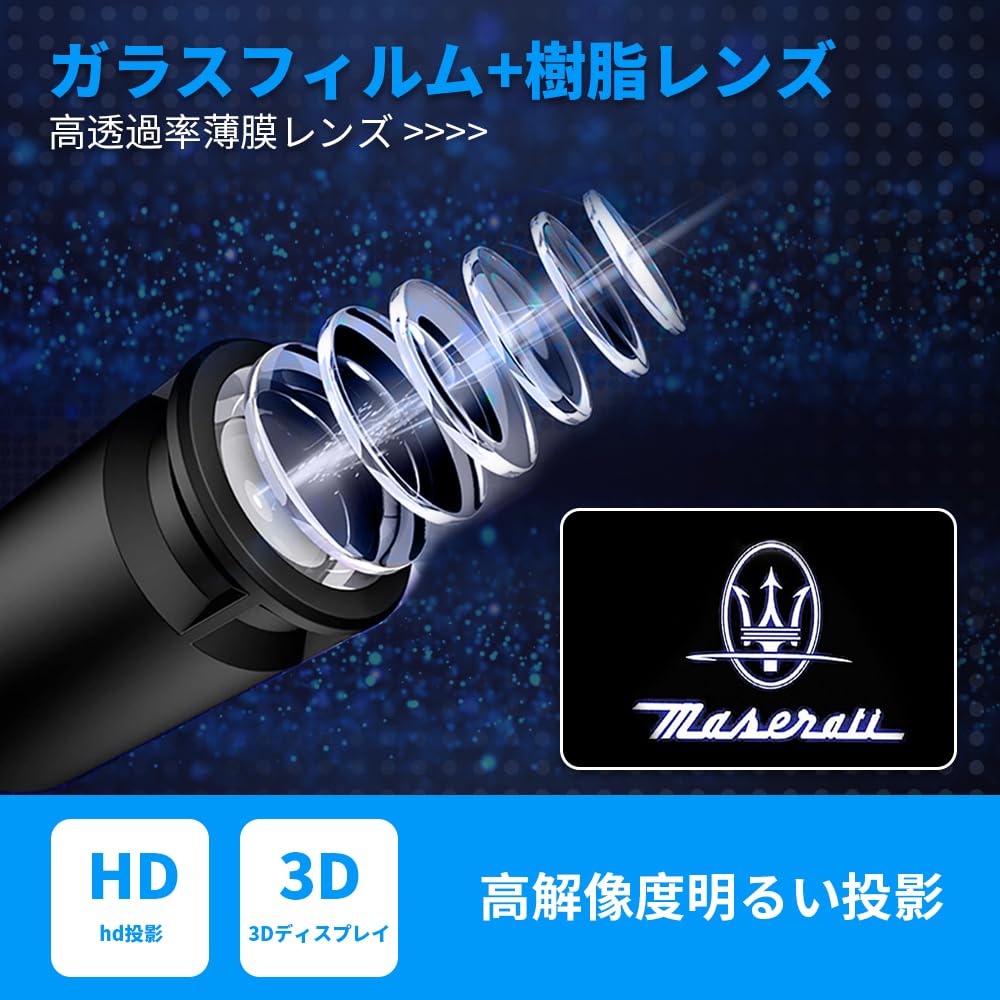 Amazon | マセラティカーテシライト 車用 カーテシーランプ LEDロゴ