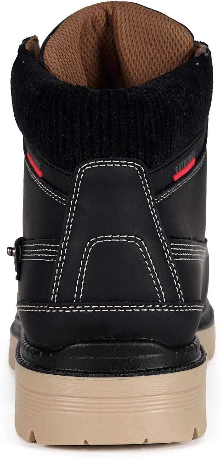 Eagsouni Mens Womens Snow Boots Warm Fur Lined Ankle Booties Hiking Trekking Trail Climbing Shoes Lace Up Anti-Slip Waterproof Working Outdoor Backpacking Boots - Image 4