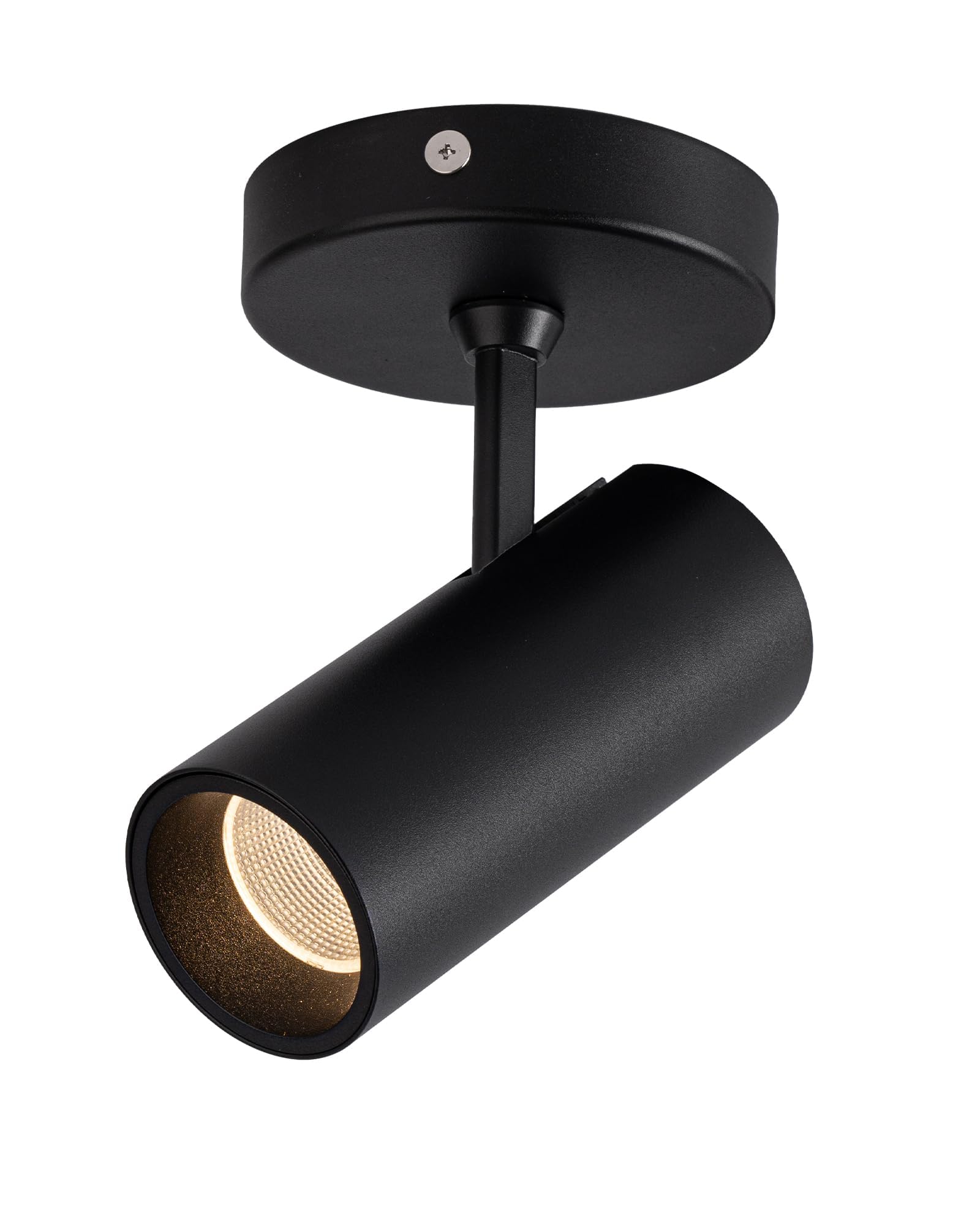 Aisilan Single Ceiling Spotlight, Dimmable Round Adjustable Modern Indoor Accent LED Wall Ceiling Spot Light Fitting for Kitchen Bedroom Hallway, CRI 97, 3000K, 9W, Matt Black