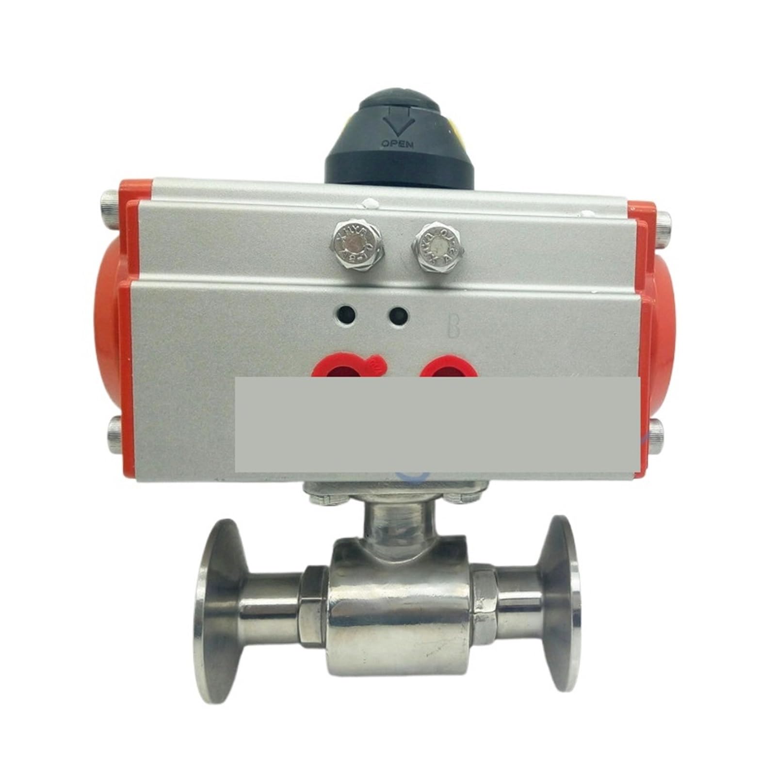 1" Stainless Steel 316 Tri Clamp OD 50.5mm Ferrule Type Single Acting Sanitary Pneumatic Ball Valve