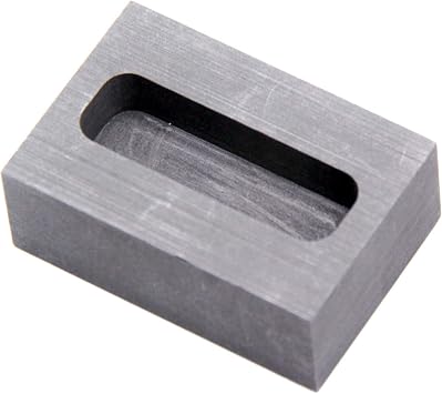 Graphite Ingot Mold, High Purity Refining Graphite, Melting Casting Mould for Gold Silver Aluminum Copper Brass Zinc Plumbum and Alloy Metals 2.17x1.46x0.79inch/100gGold