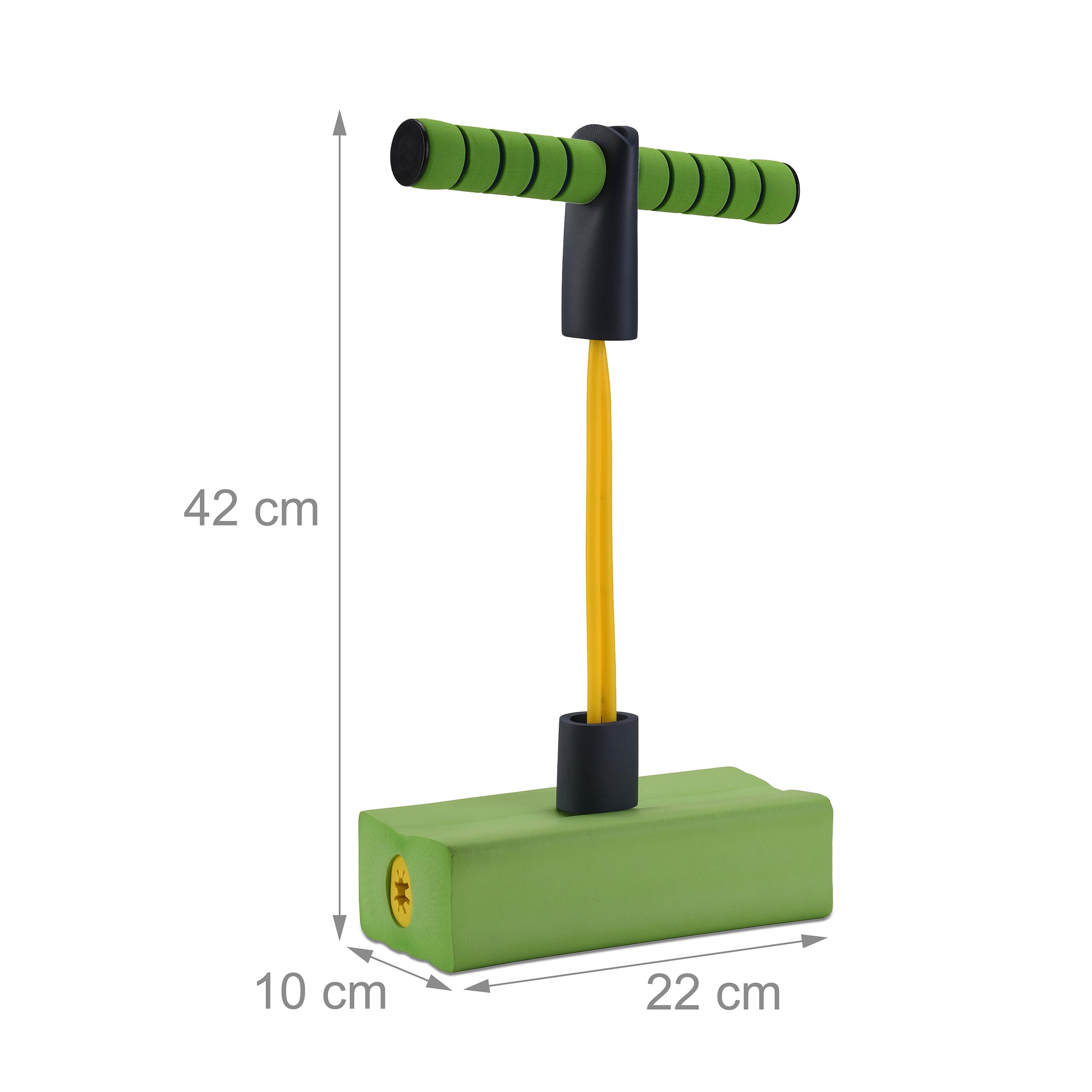 Relaxdays Pogo Jumper per Bambini, Fino a 80 kg, Giocattolo saltellante, Bungee Hopper, con Fischietto, Verde