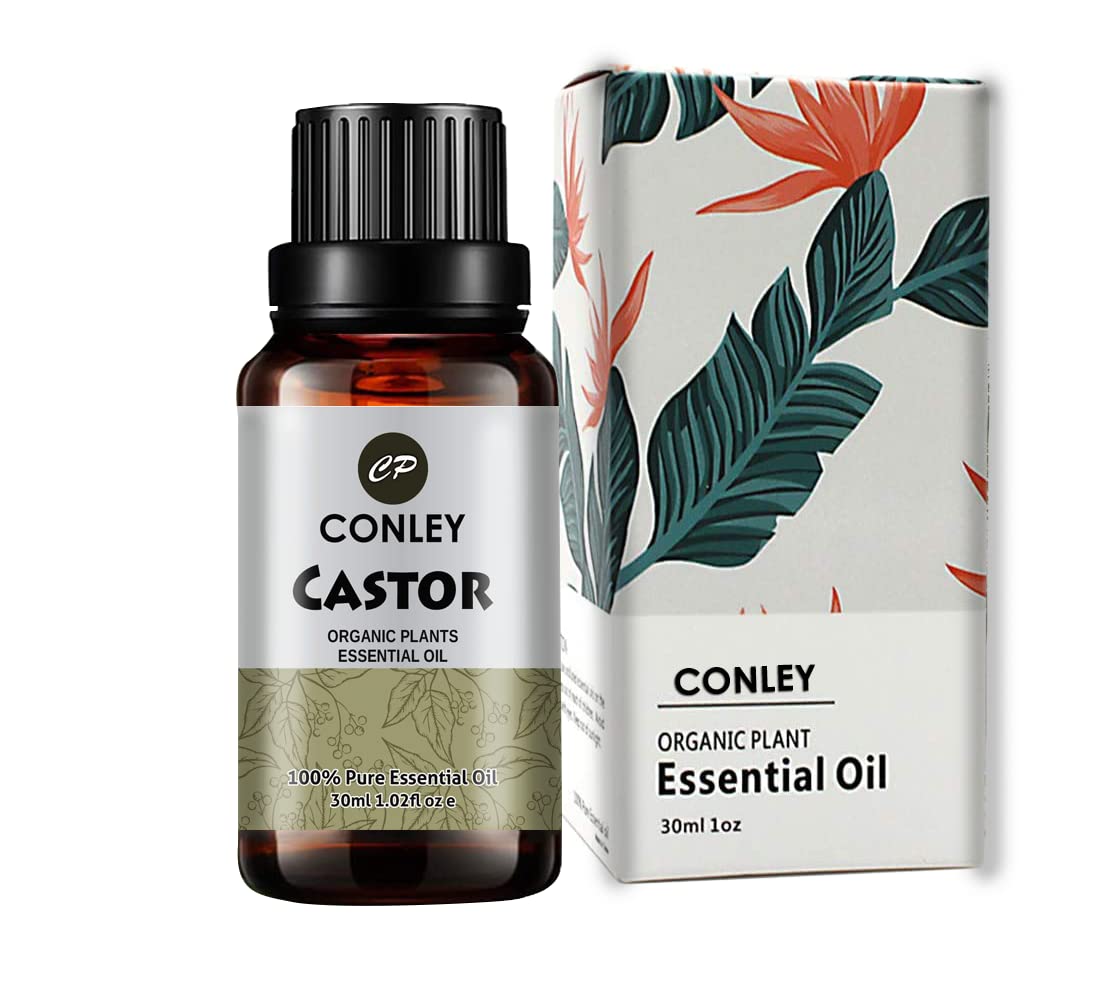 CONLEY Castor Essential Oil for Stress Relief, Sleep & Mood Balance - Topical Use for Hair Growth & Dandruff Control - 30ml (Castor, 30 ML)
