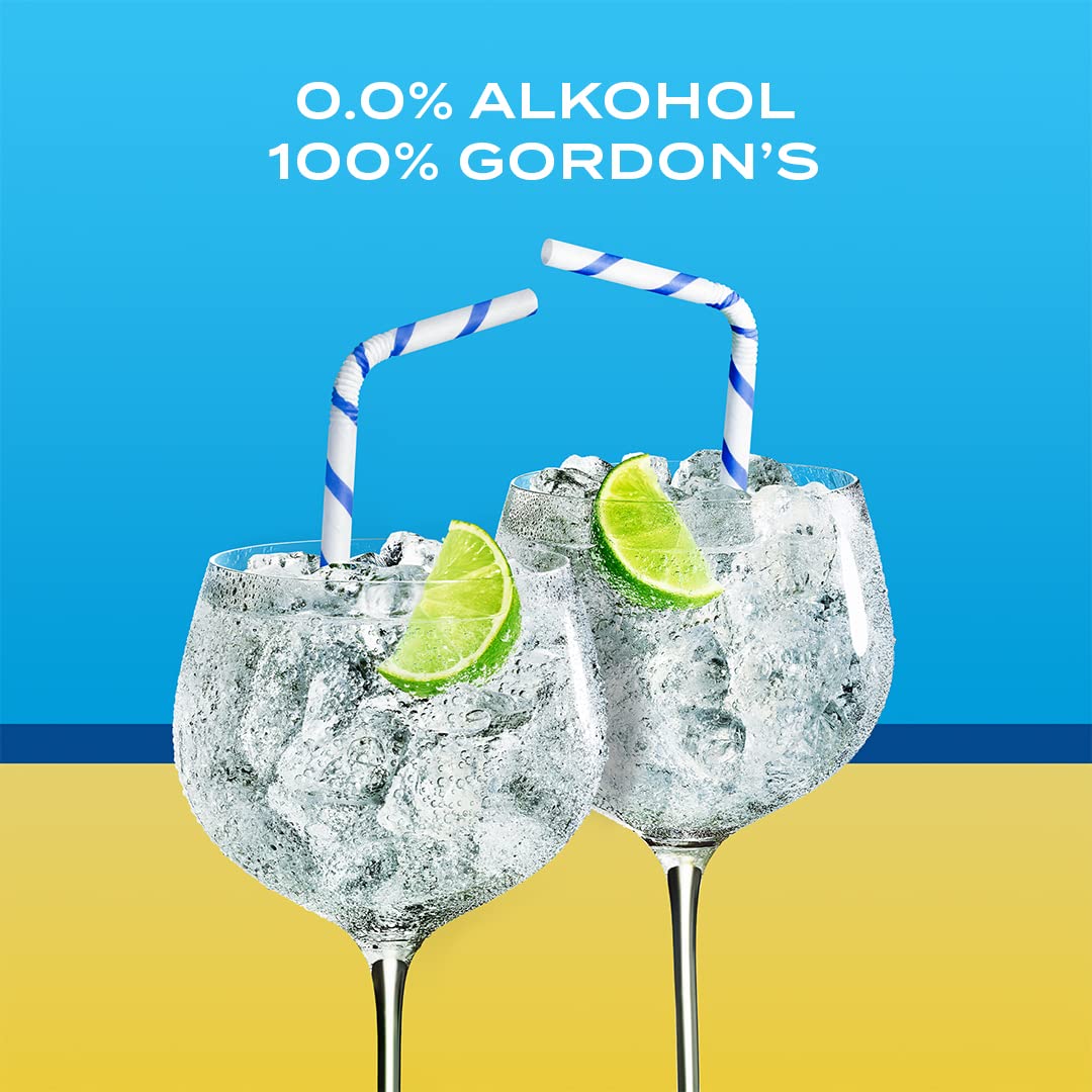 Gordon's 0,0% Alkoholfrei, Erfrischende Nichtalkoholische Gin-Alternative, Mixempfehlung mit Tonic Water, Kalorienfrei & Zuckerfrei, für Sommerabende, 700 ml