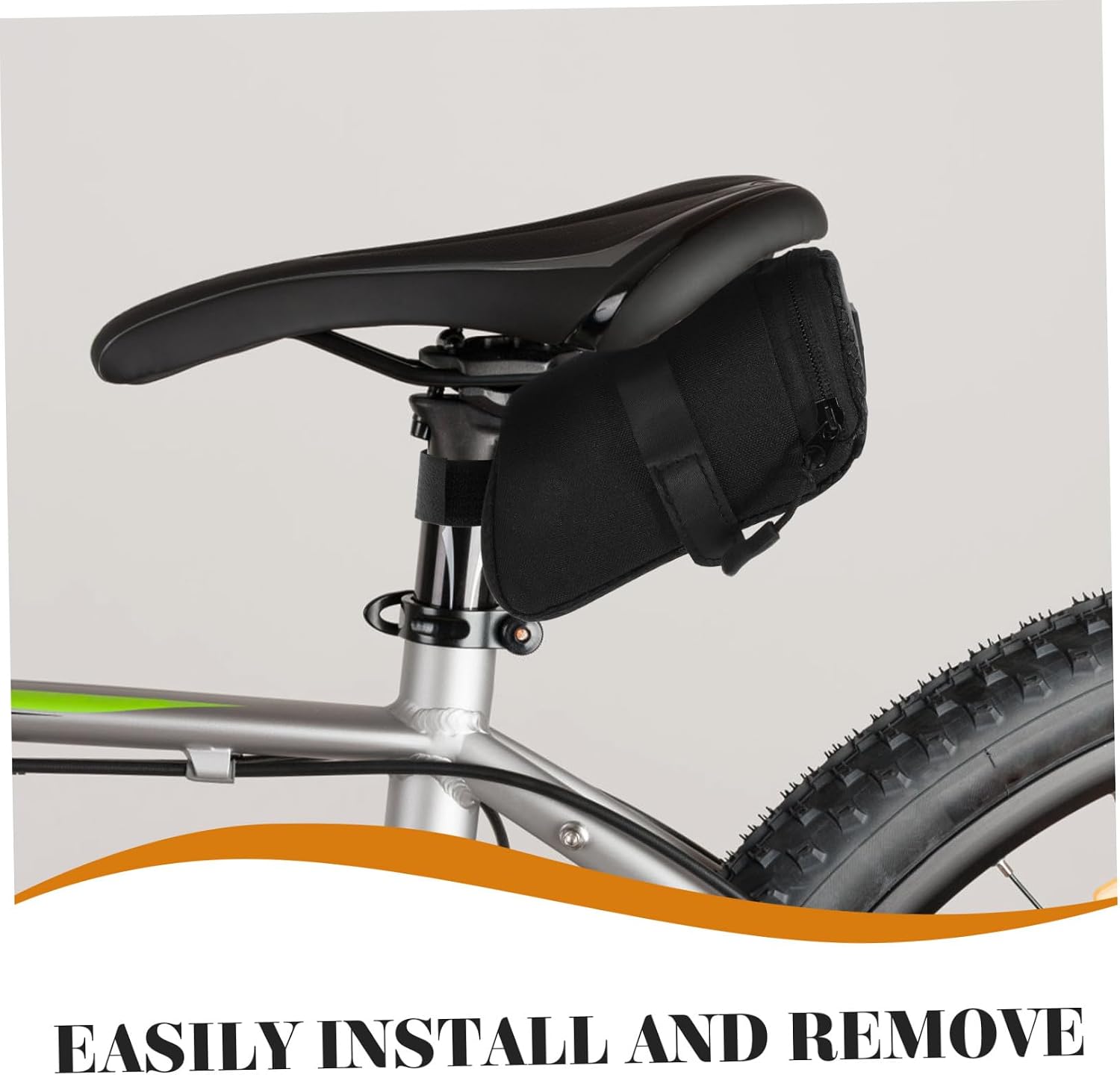 Lightweight Nylon Bike Seat Bag Rear Pack Pouch Under Seat Storage for Men Women Easy Install Multi-functional Cycling Accessory Black