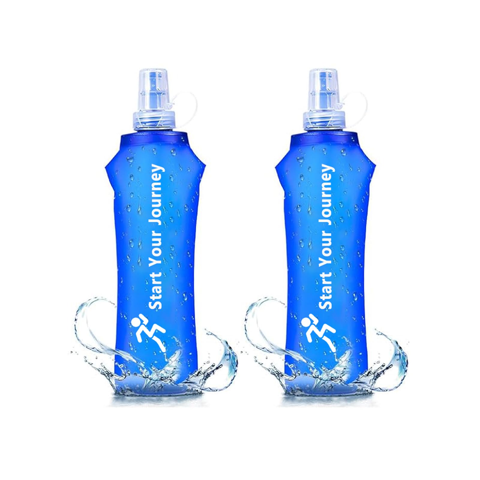 Lot De 2 Gourdes Pliables De 500 Ml - Avec Mousqueton - En
