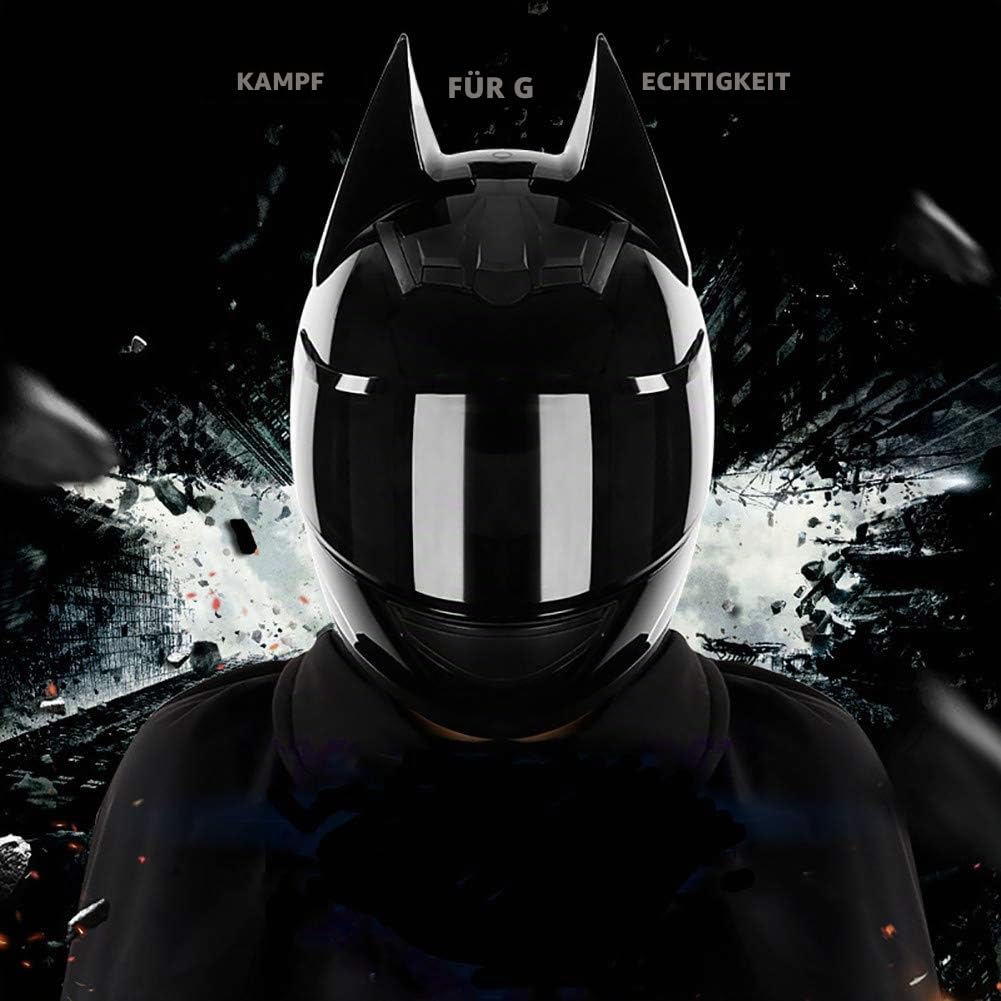 Helm Motorrad, Fullface Helm Anti Fog Doppelvisier Motorrad Klapphelm Geschlossenen ECE Genehmigt Motorradhelm Cat Ears Rollerhelm für Damen Herren 54~62CM