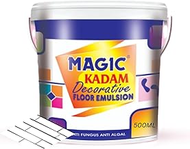 Magic Kadam Decorative Floor Paint with high substrate adhesion strength for cement and floor tiles | anti-fungus, anti-algal, water repellant and weather resistance 500ML (White)