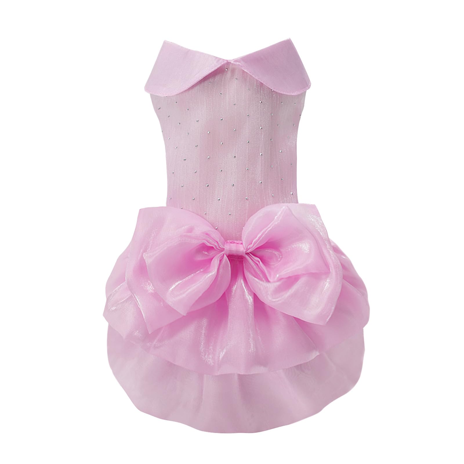 Dog Dress,Pet Wedding Dress Princess Formal Tutu Skirt with Bowknot,Puppy Birthday Party Outfit Apparel Girl for Small Dogs Cats (Sakura Pink, 3X-Large)