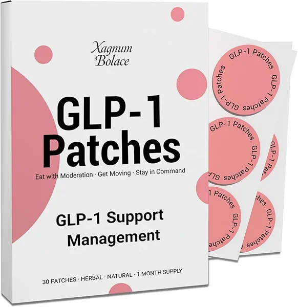 GLP-1 Patches with L Glutamine, Berberine, and Cinnamon, Natural Ingredients Patches for Men and Women - 30 C