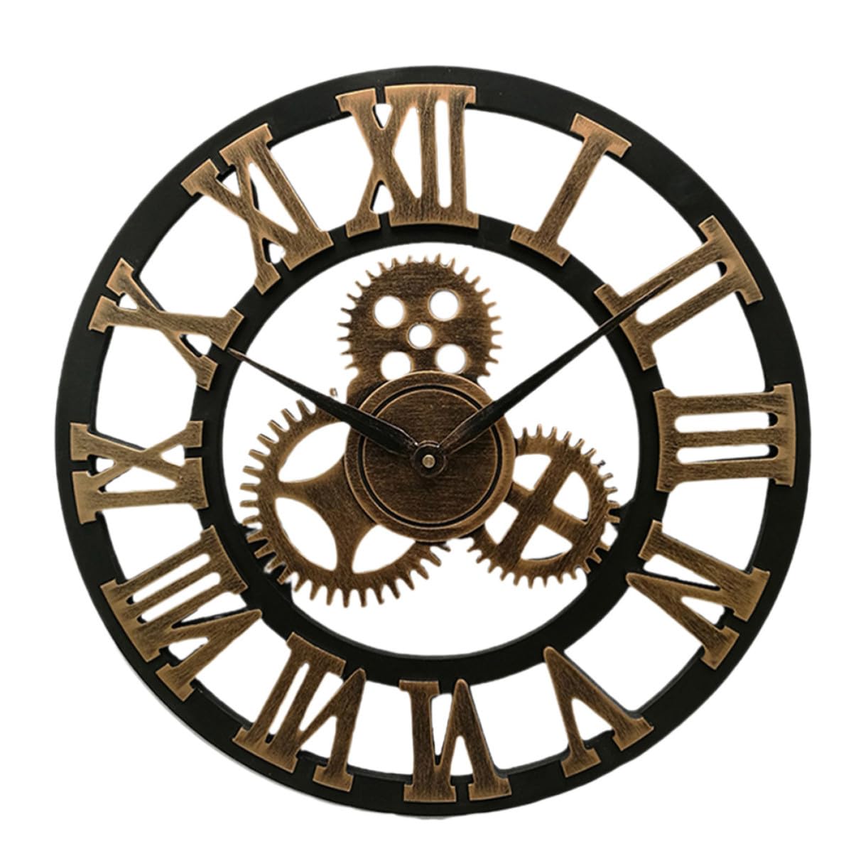 PRETYZOOM Reloj de Pared Colgante Industrial Dorado Diseño Silencioso y Movimiento de Alta Precisión para Dormitorio y Oficina Moderno y Elegante