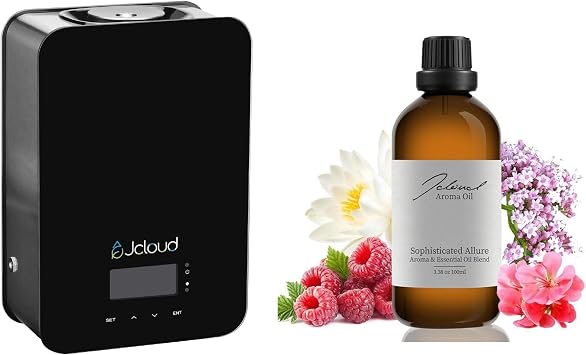 JCLOUD 2024 Upgrade Scent Air Machine for Home & Sophisticated Allure Essential Oil 100ML for Diffuser