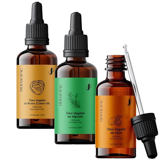 Kit Óleo Vegetal Dermopac Ojon, Alecrim, Castor Oil Capilar 30ml