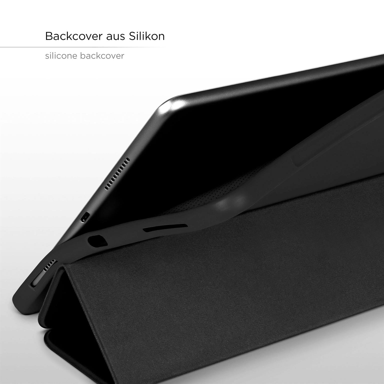 ONEFLOW Hülle für iPad Pro 13 (2024/2025) Schutzhülle ultradünn mit Ständer, Cover mit Auto Schlaf/Wach Funktion, Flip Case mit Magnet Standfunktion, Folio PU Leder Case, Schwarz