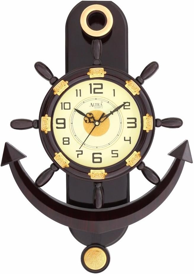 Sotam Abstract Plastic Anchor Pendulum Wall Clock (White)