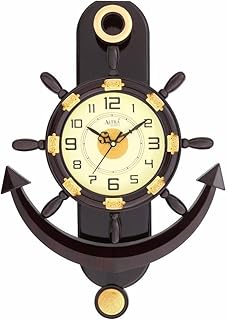 ALTRA Anchor Plastic Pendulum Wall Clock (45 Cm X 30 Cm X 5 Cm, Brown) - Analog