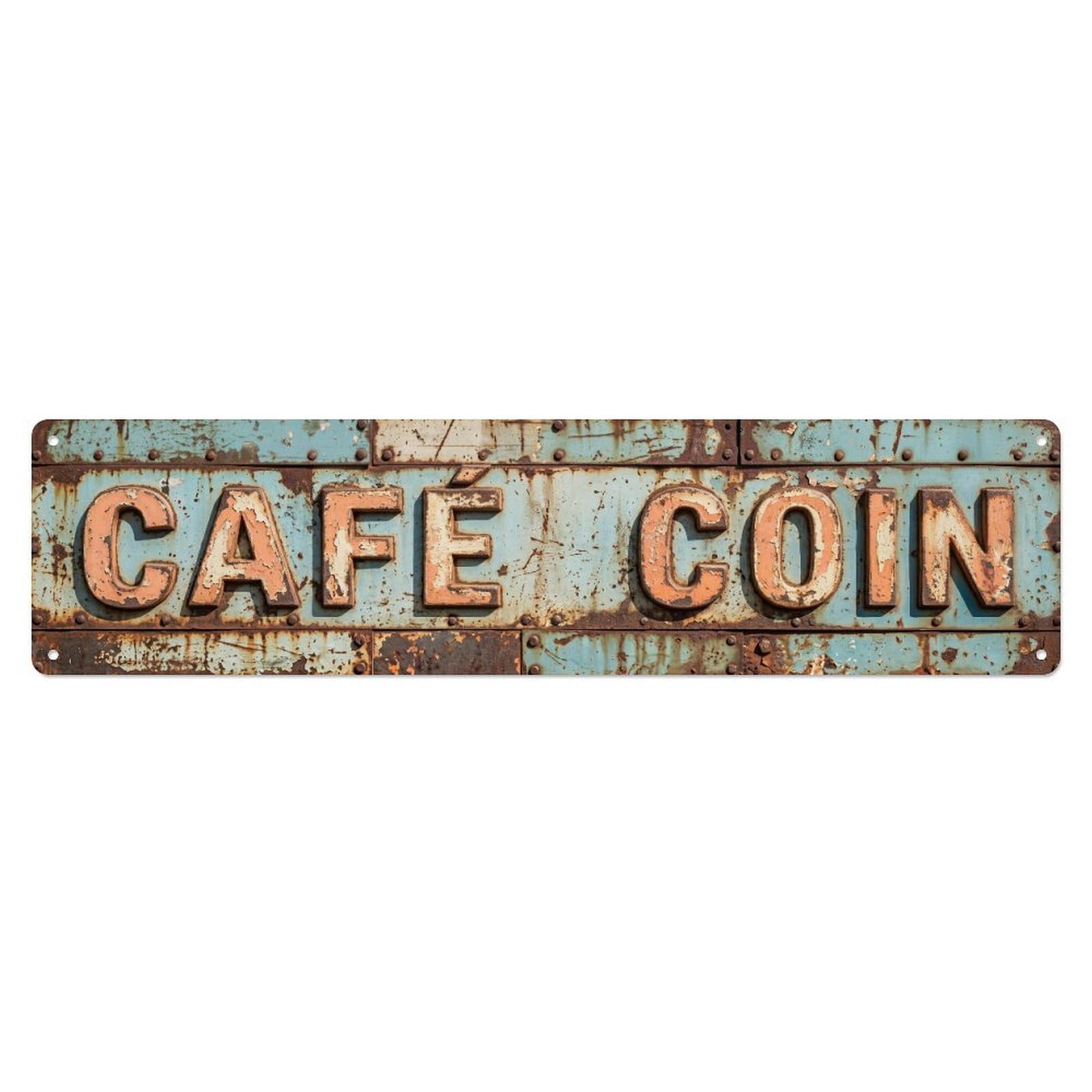 Coffee Corner Home Metal Tin Skinny Sign Plaque Wall Decor for Cafe, Club Bar, Office, Home Garden Metal Poster 4x16Inch