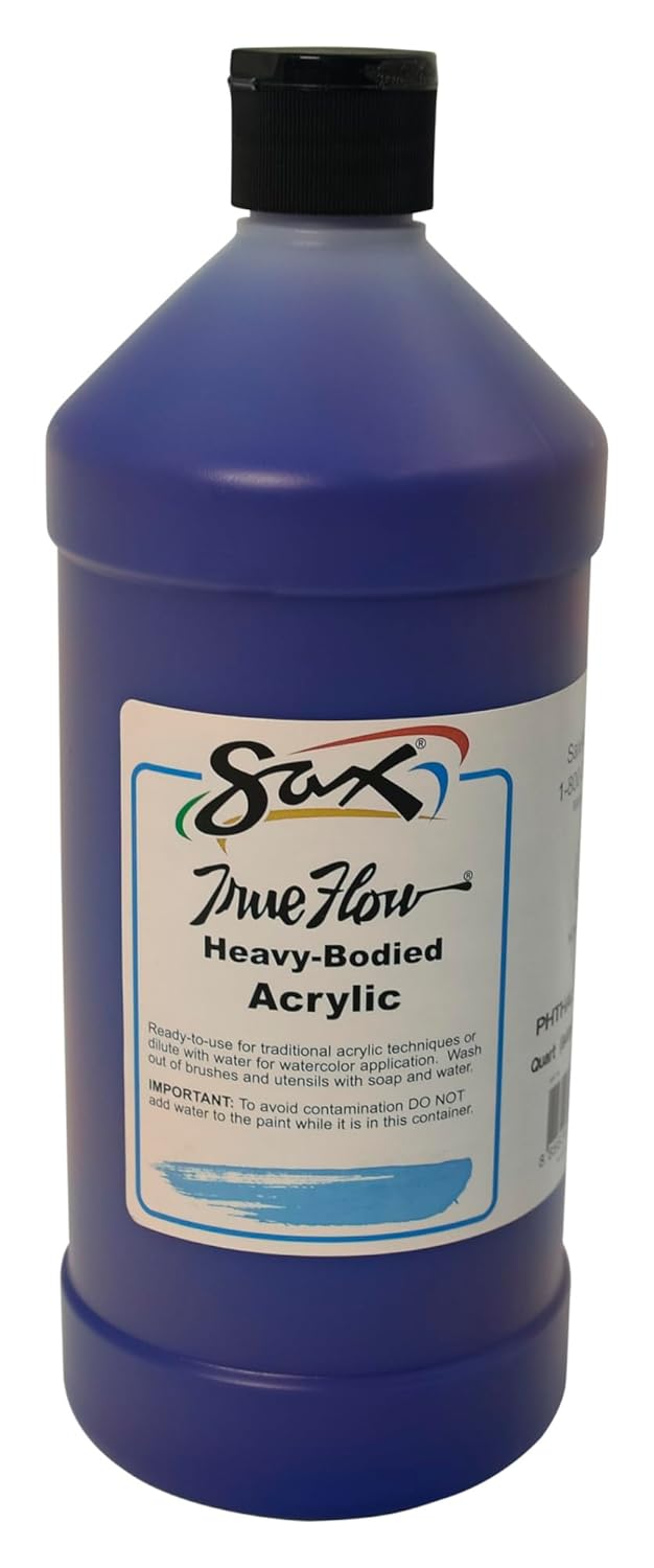 Sax True Flow Heavy Body Acrylic Paint, 1 Quart, Chrome Yellow - 409787 (Pack of 2)