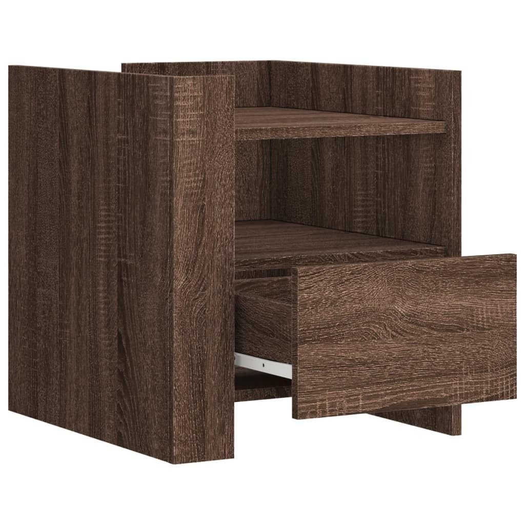 Moderner Nachttisch mit Schublade aus robustem Holzwerkstoff, Stauraum für Schlafzimmer und Wohnzimmer, feuchtigkeitsbeständig, stabile Tischplatte, zwei