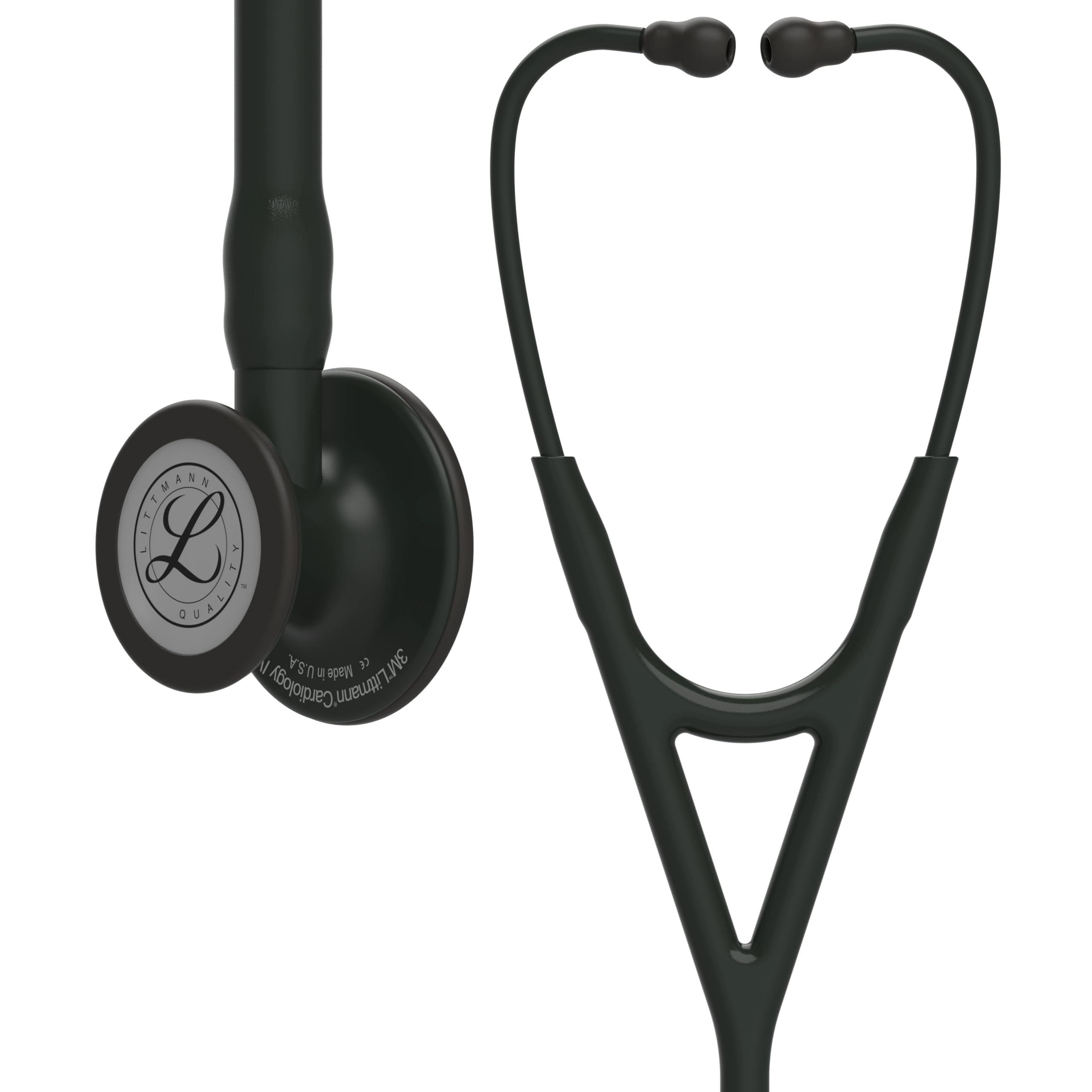 Cardiology IV Diagnostic Stethoscope, 6163, More Than 2X as Loud, Weighs Less, Stainless Steel Black-Finish Chestpiece, 27" Black Tube, Stem, and Headset