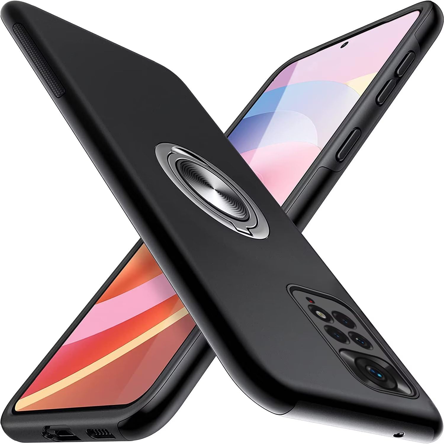 PEIYE Cover Per Xiaomi Redmi Note 11 4G / Note 11S 4G Con Pellicola Protettiva Integrata - Custodia Ibrida TPU + PC, Protezione 360° Trasparente E Verde, Bumper Antishock