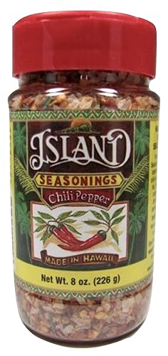 Island Seasonings Condimentos de sal hawaiana con chile y pimienta, 8 onzas.