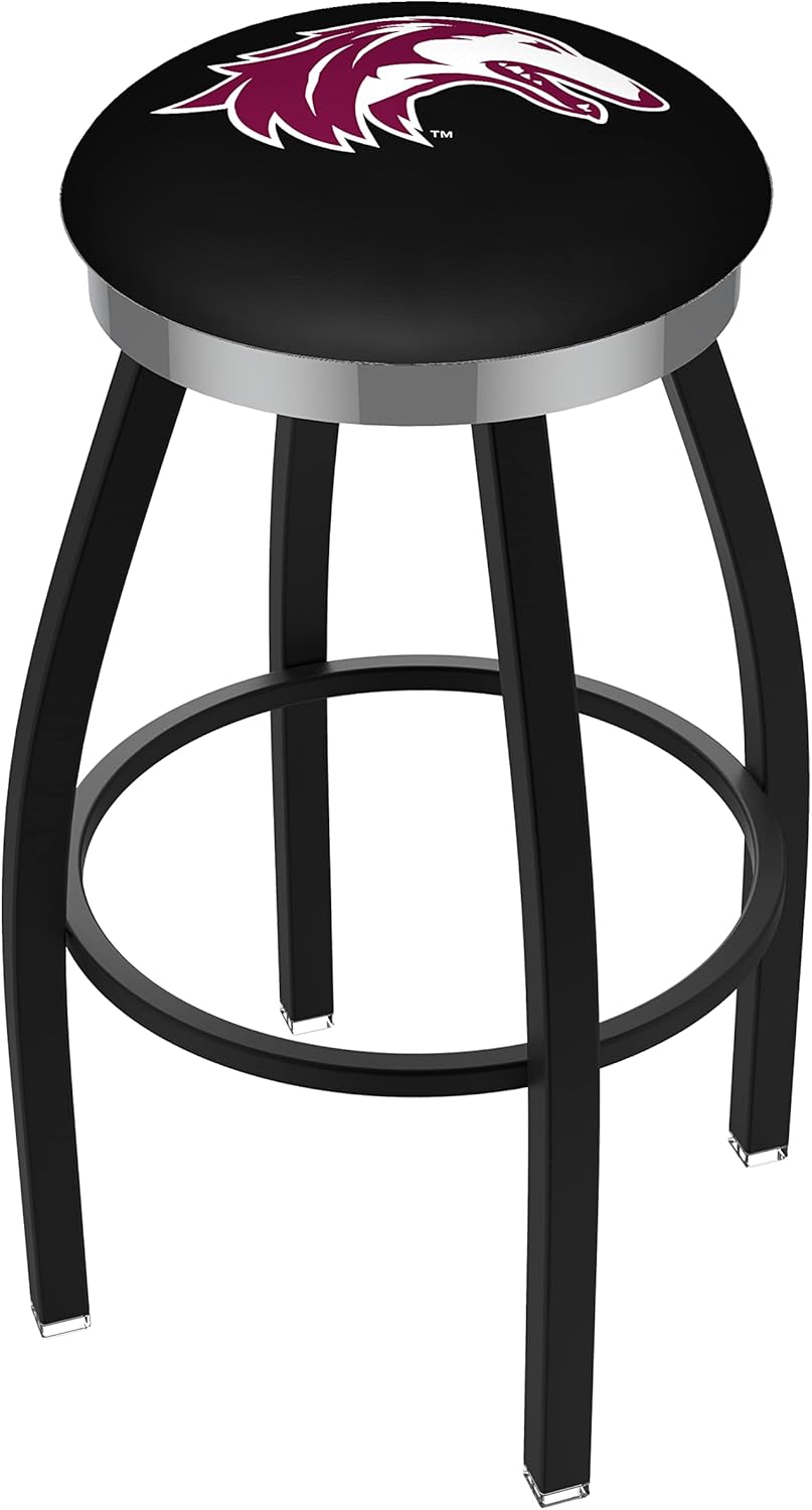 L8B2C Southern Illinois 25" Swivel Counter Stool with a Black Wrinkle and Chrome Finish