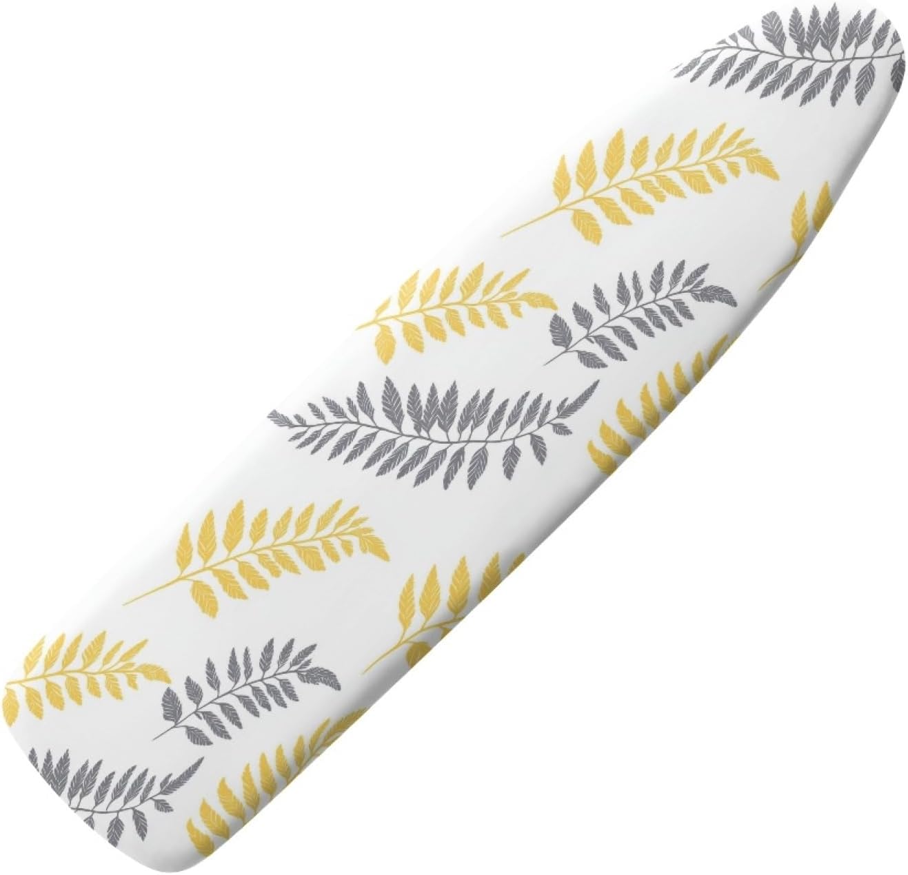 Padded Ironing Board Covers 18 X 49 Dark Gray Yellow Bar Ironing Board Pad and Cover Thick Replacement Drawstring Tightening & Lock, Easy Fit, Scorch & Stain Resistant, Non Slip