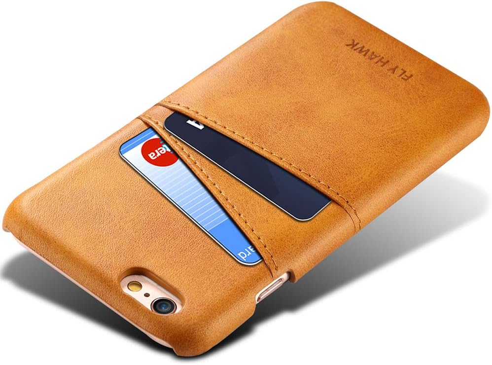 Wallet Case Compatible iPhone 6s+, Slim Thin PU Leather Back Case Cover Credit Card Holder for Apple iPhone 6s Plus 5.5 inches Khaki