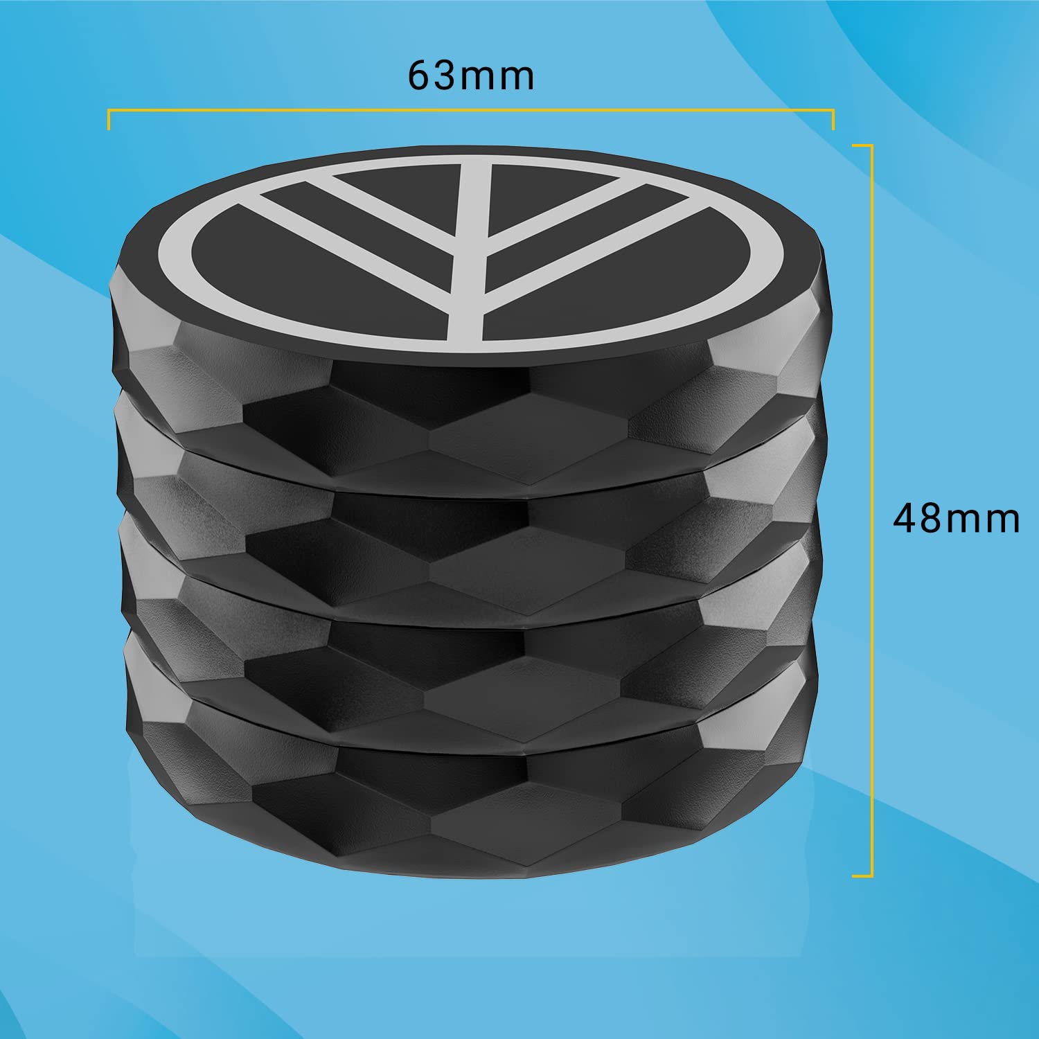 Norddampf Premium Aluminium Grinder, 4-teilig | ∅ 63mm groß | Effizientes Mahlwerk mit messerscharfen Zähnen & Diamantschliff | Robust | 1A Haptik | Magnetischer Deckel | Mit Sieb & Scharber | Schwarz