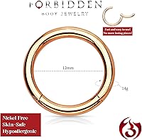 Vista 20 de Forbidden Body Jewelry - Piercing para la nariz de acero quirúrgico 316L con bisagra, 14G, 16G, 18G, diámetro de 15/64, 5/16, 25/64, 15/32 pulgadas