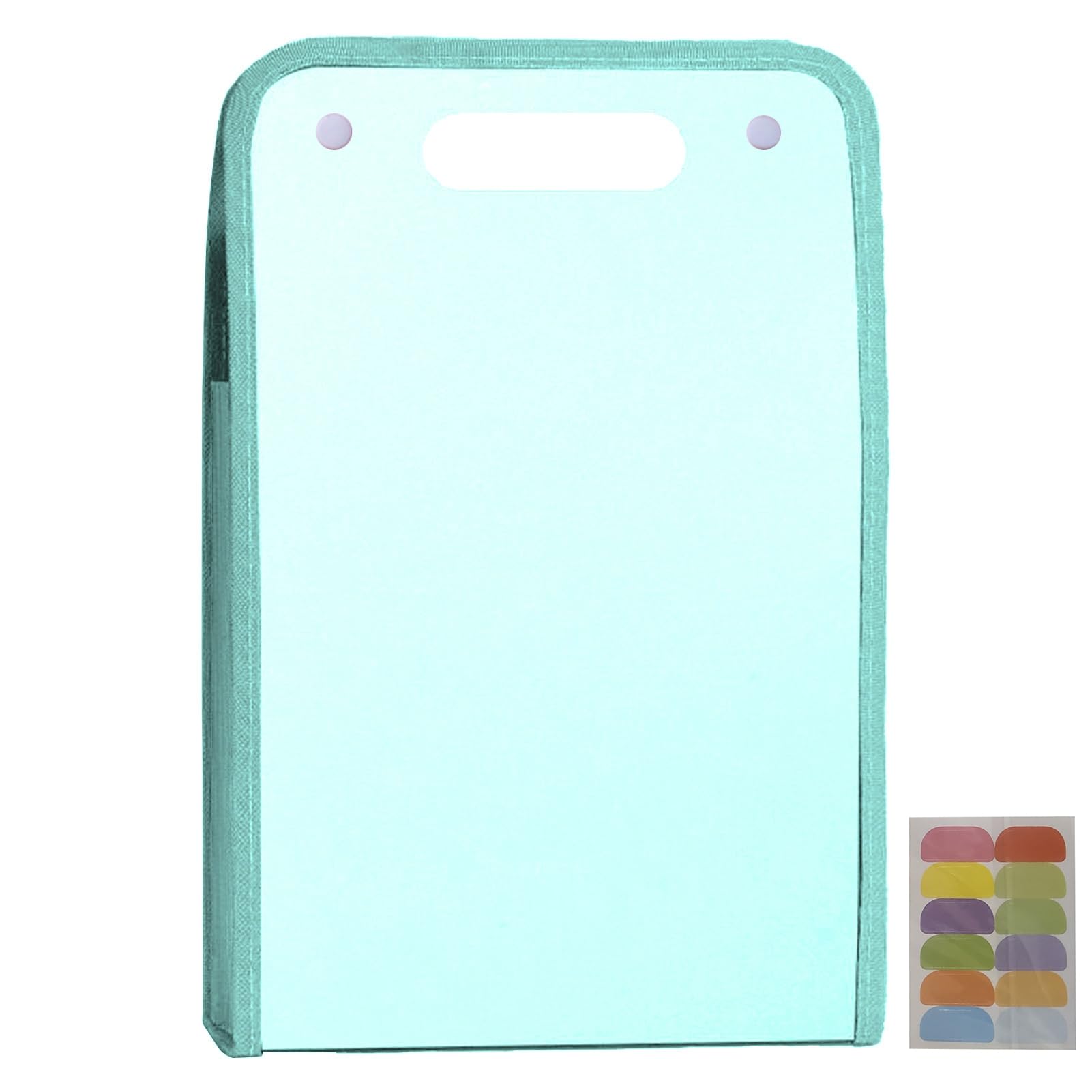 ulafbwur A4 Paper Storage Vertical File Organizer Bag 13-Layer Large Capacity Expanding Folder Portable Hand-held for 300 Green
