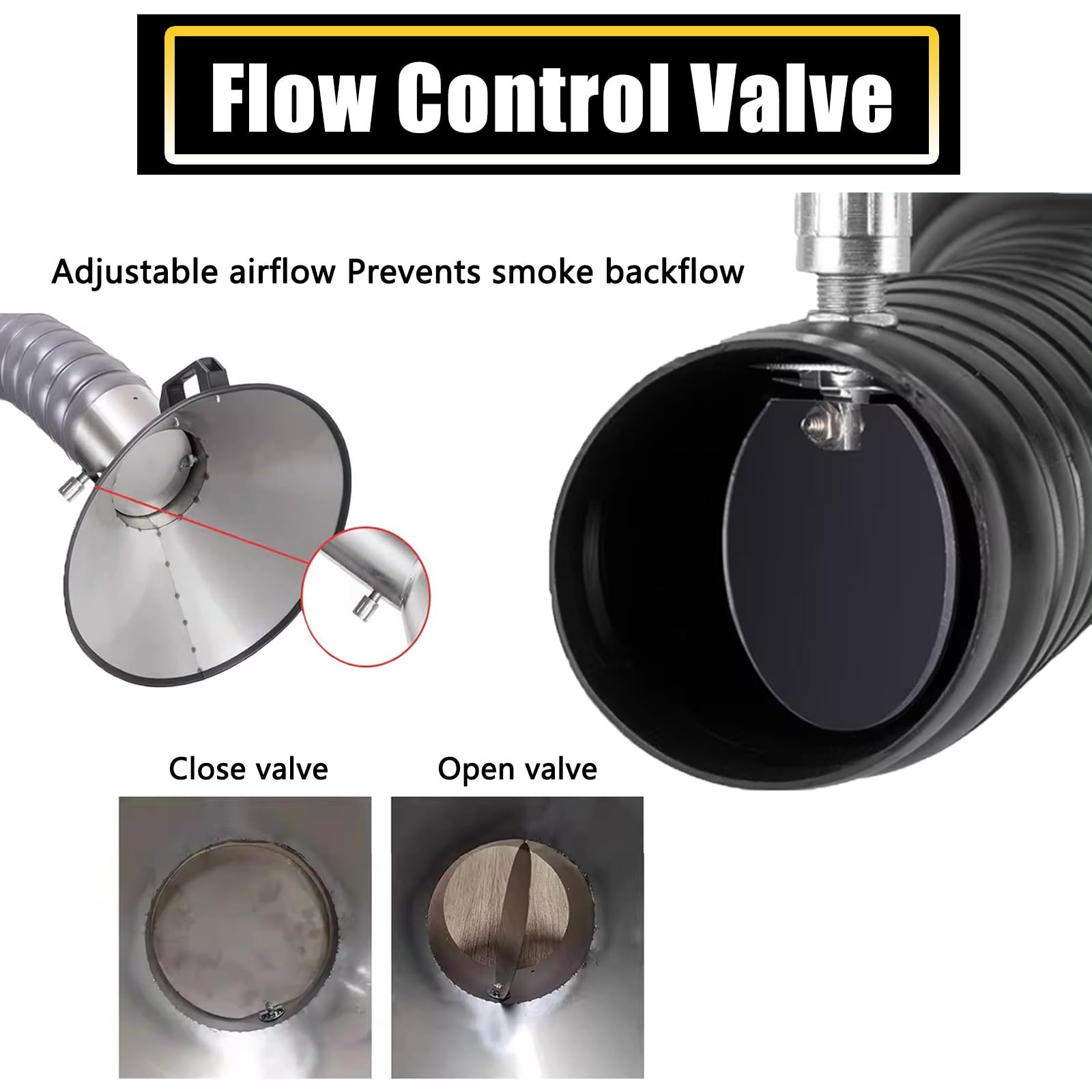 LZMZMQ Tubo ventilacion Brazo De Extracción De Humos Flexible, Manguera para Conductos De Alta Resistencia con Campana, Recolección De Polvo Y Extracción De Humos(L 2.5M/8.2ft,ID 68MM(2 2/3 in))