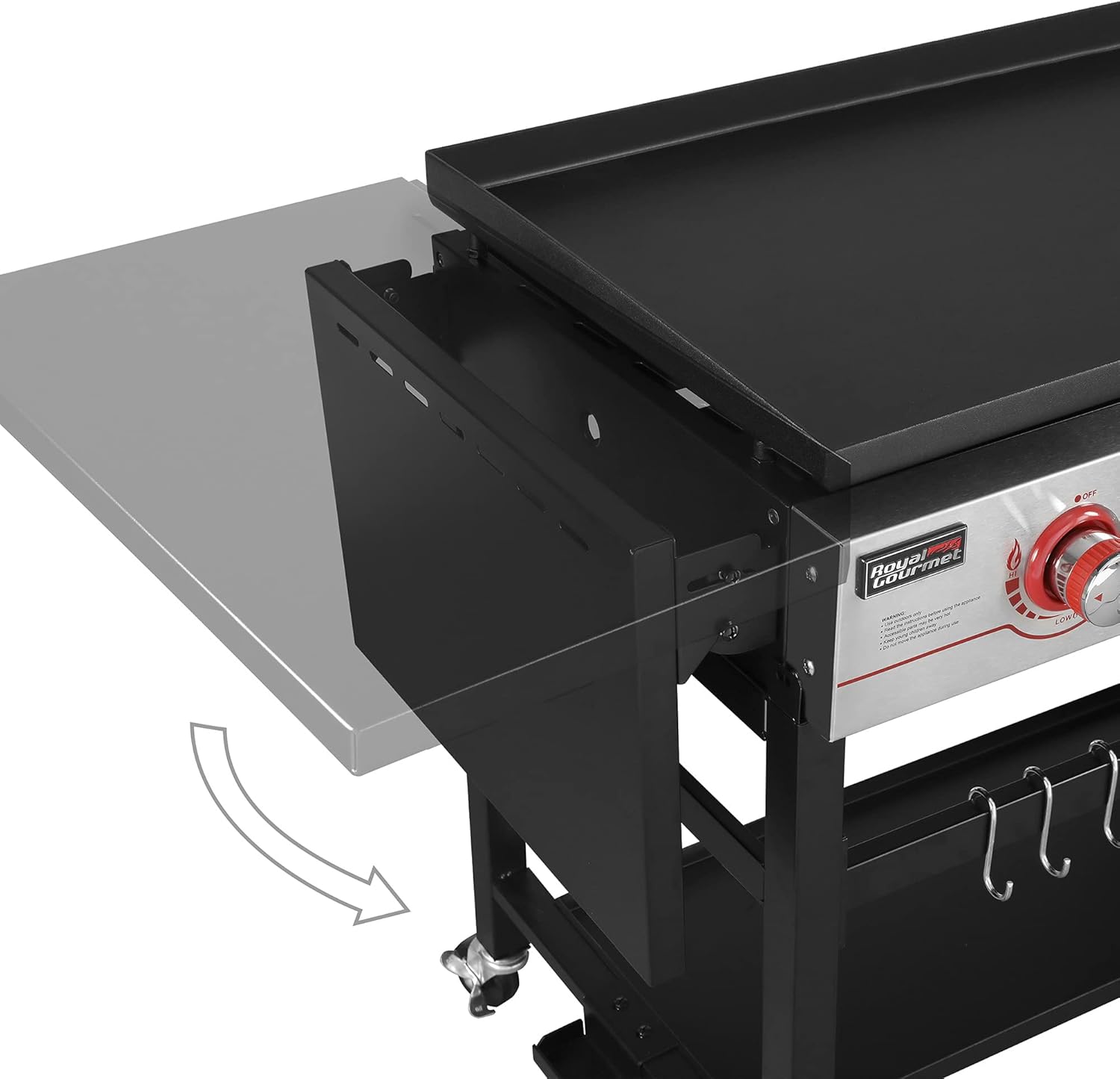 Royal Gourmet GB4000 36-inch 4-Burner Flat Top Propane Gas Grill Griddle, for BBQ, Camping, Red