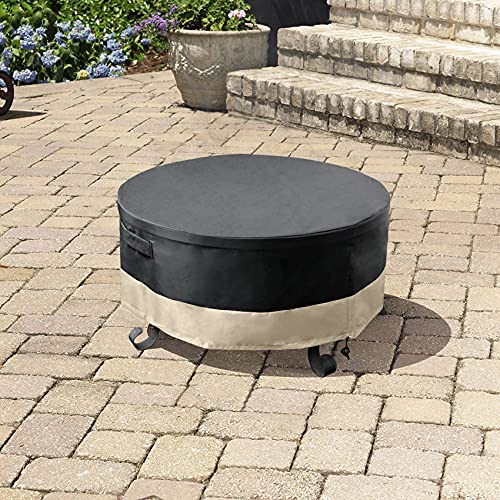 Stanbroil 60 Inch Round Fire Pit Cover, Full Coverage Fire Pit Table Cover, Patio Furniture Cover - Cover With Durable And Water Resistant Fabric, Black #TOP5