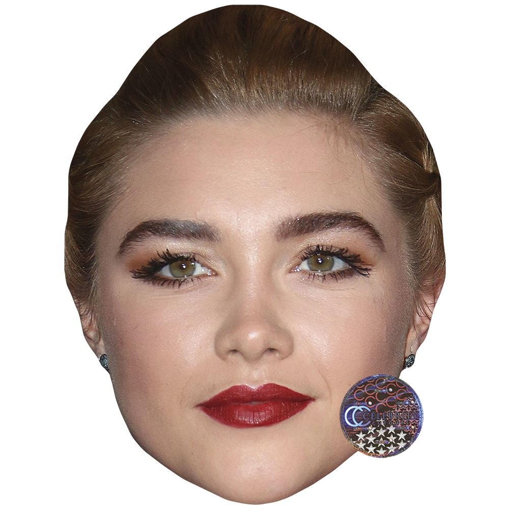 Florence Pugh Celebrity Mask, Flat Card Face, Fancy Dress Mask