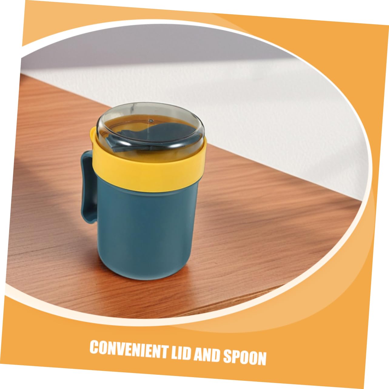 Ciotole da Zuppa con Coperchio e Cucchiaio, Contenitori per Alimenti Caldi da Viaggio, Tazze per Microonde 500ml, Set 3 Pezzi Colore Blu, Adatte per Zuppe, Cereali e Colazione